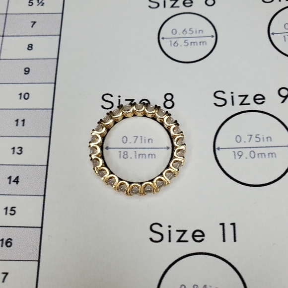 ❤️ 14K Yellow Gold Eternity Band with CZ - Picture 5 of 5